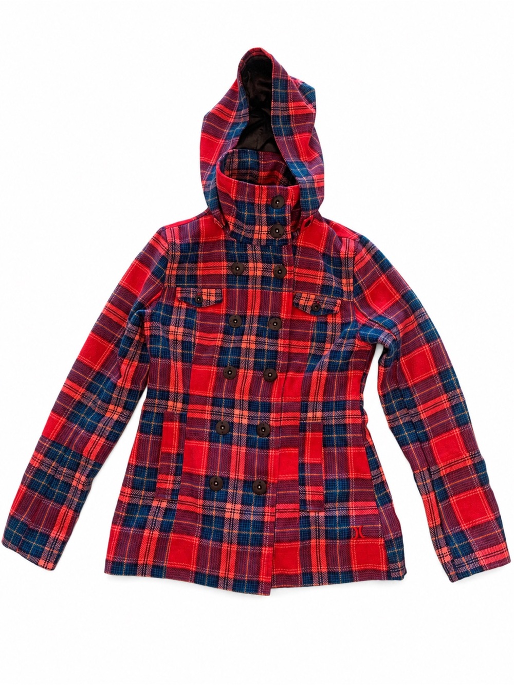 Hurley Plaid Peacoat Jacket ❤️